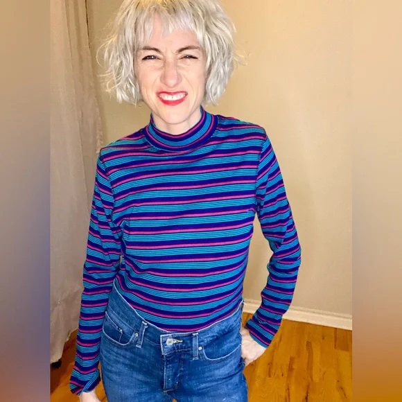 Northern Reflections Striped Turtleneck - Picture 3 of 10